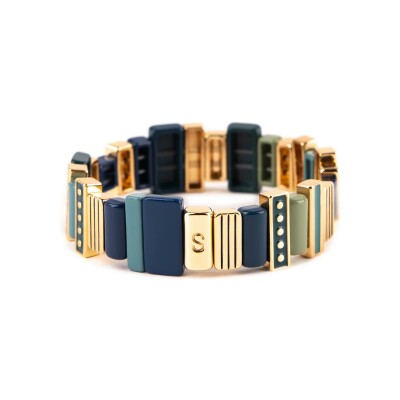 Bracelet Simone à Bordeaux Design Frisson en métal doré émaillé