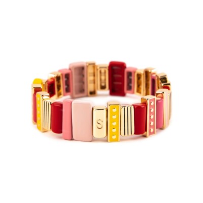 Bracelet Simone à Bordeaux Design Gourmandise en métal doré émaillé