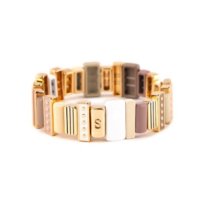 Bracelet Simone à Bordeaux Design Neutral en métal doré émaillé