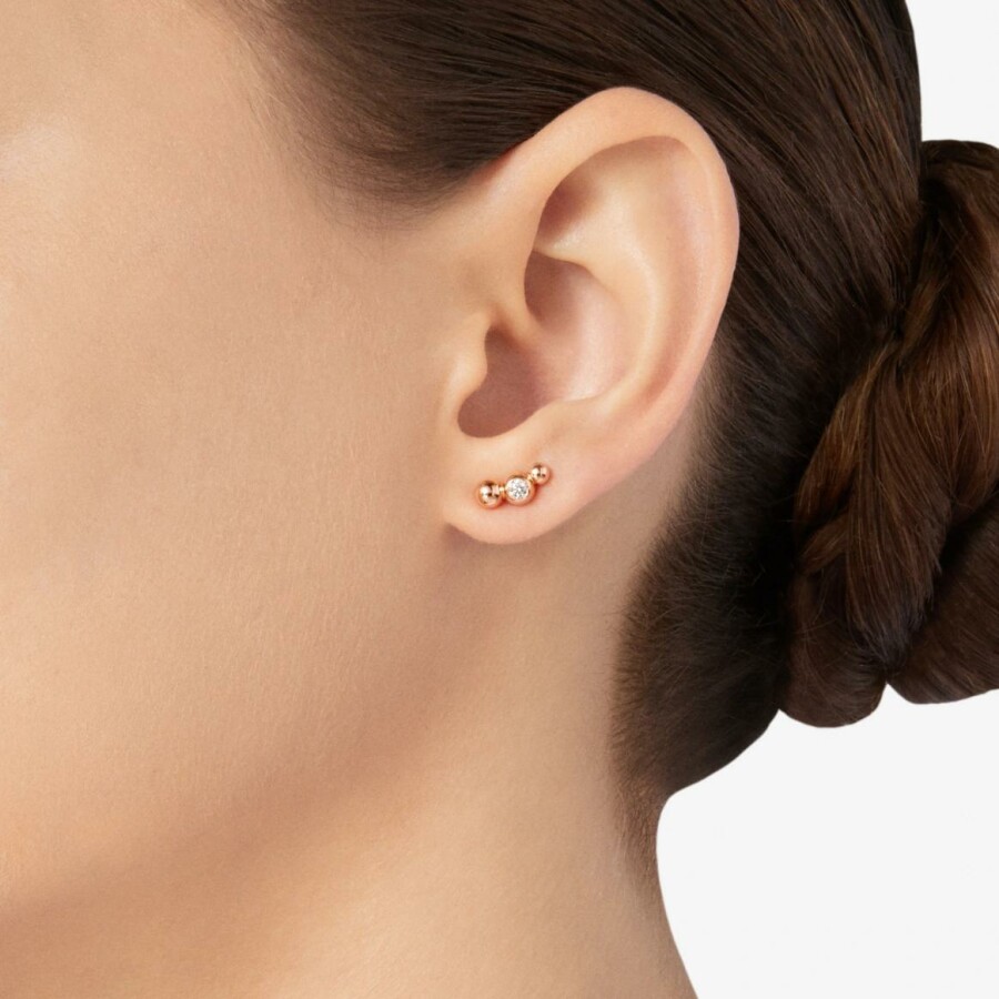 Mono boucle d'oreille Dodo Bollicine en or rose et diamant