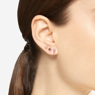 Mono boucle d'oreille DoDo Bollicine en or rose et diamant