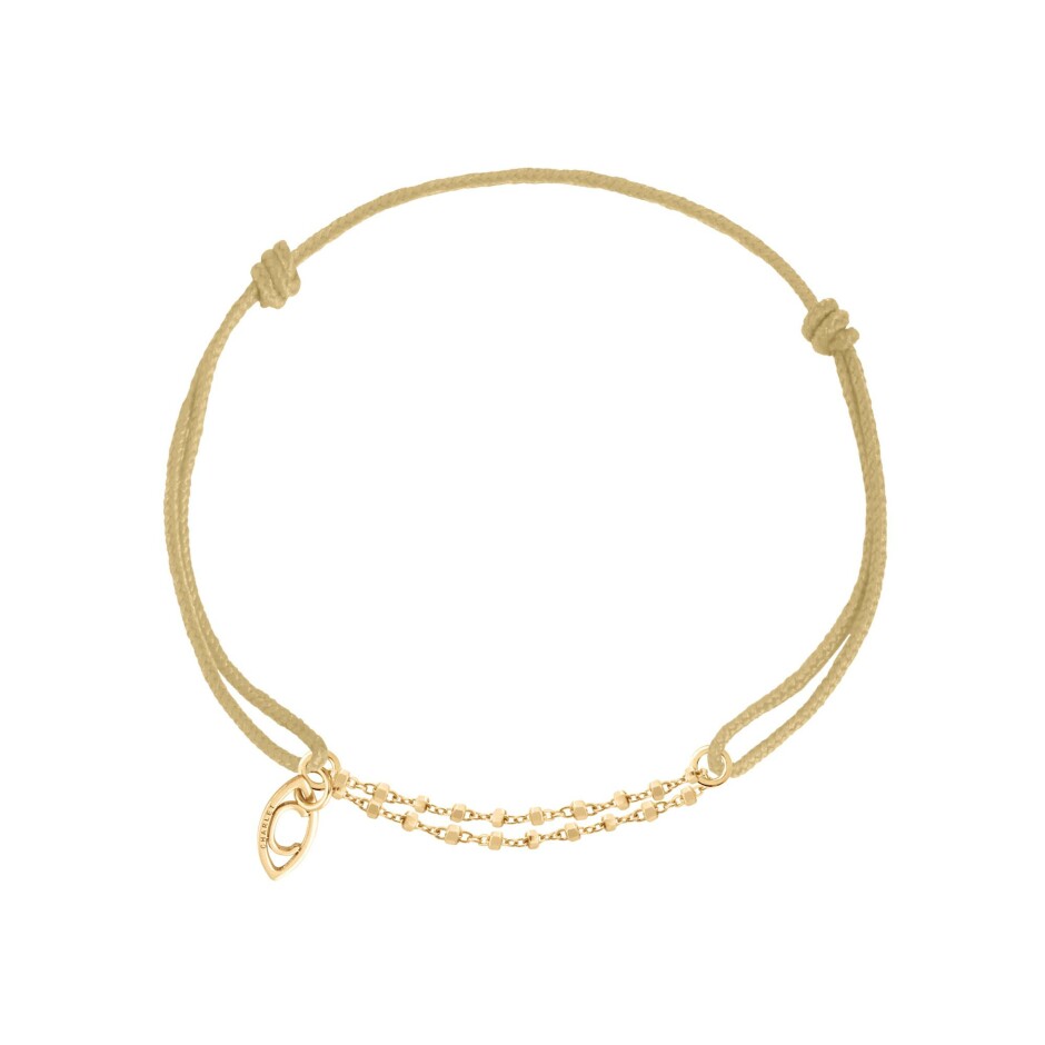 Bracelet sur cordon Charlet Diamantée en or jaune