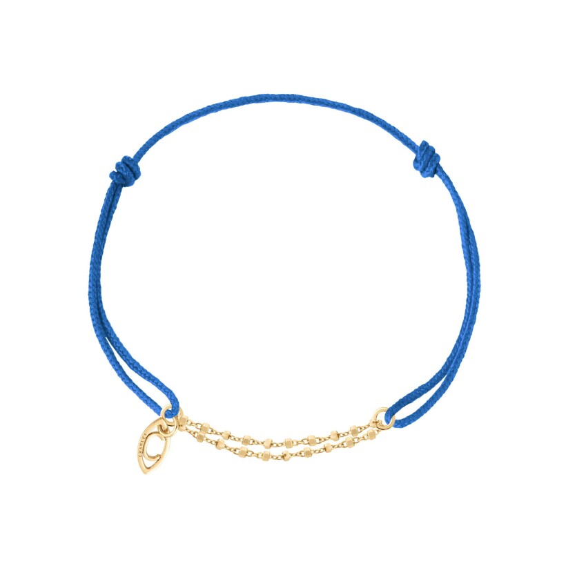 Bracelet sur cordon bleu Charlet Diamantée en or jaune