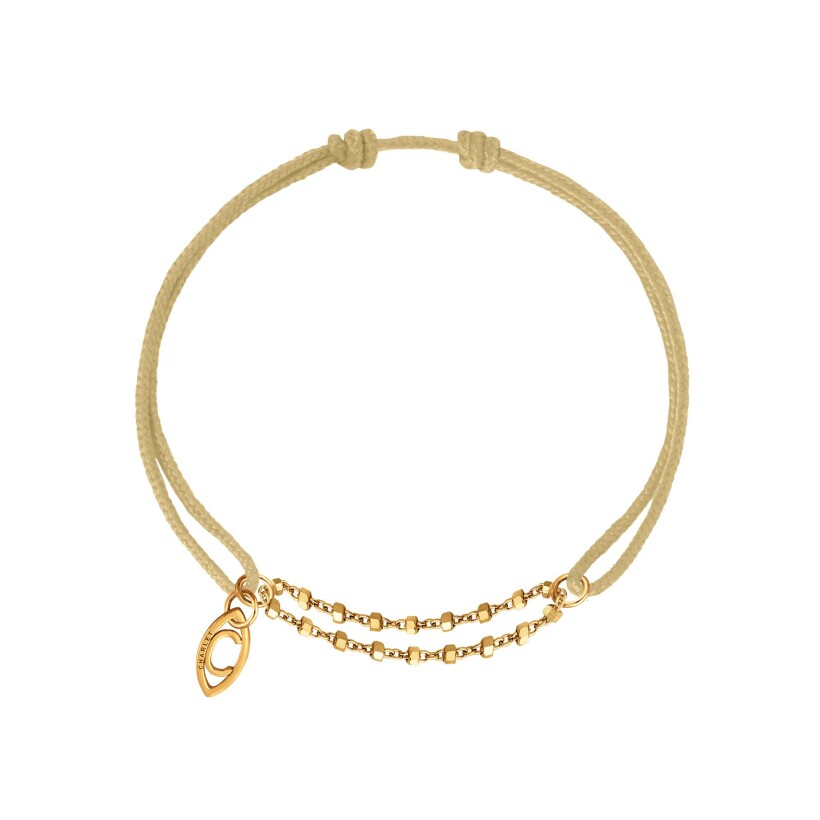 Bracelet sur cordon Charlet Diamantée en or jaune, 17.5cm