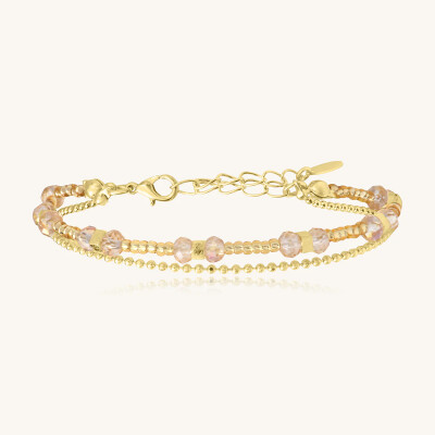 Bracelet Sàntibé Bijoux Divine en laiton, métal doré et perles doré