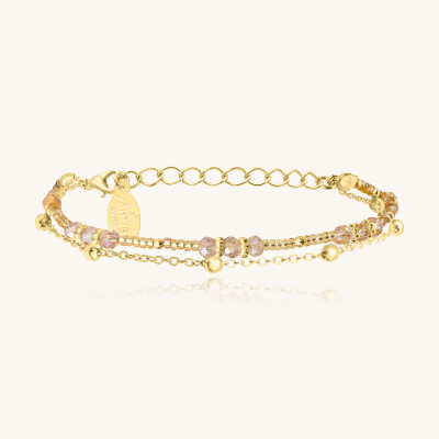 Bracelet Sàntibé Bijoux Divine en laiton, métal doré et perles doré