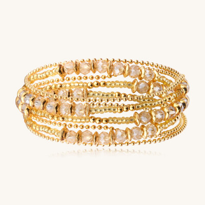 Collier-Bracelet Sàntibé Bijoux Divine en laiton, métal doré et perles doré