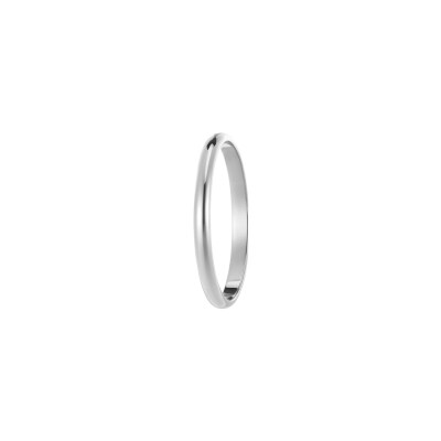 Alliance Demi-Jonc en or blanc, 2mm