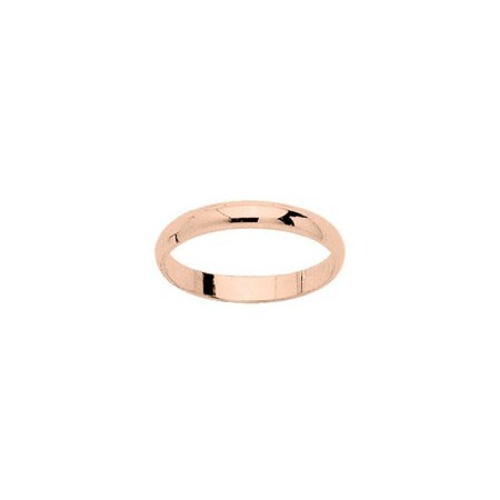 Alliance demi-jonc en or rose, 3mm