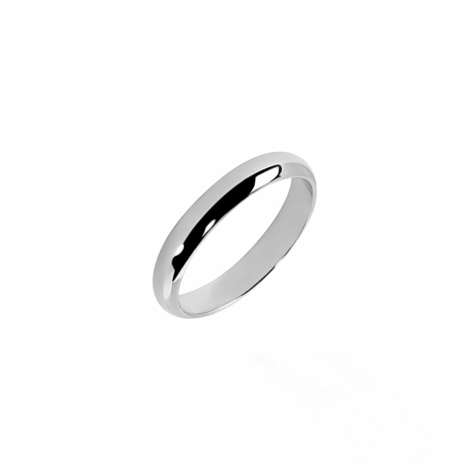 Half Bangle wedding ring, white gold, 3.5mm