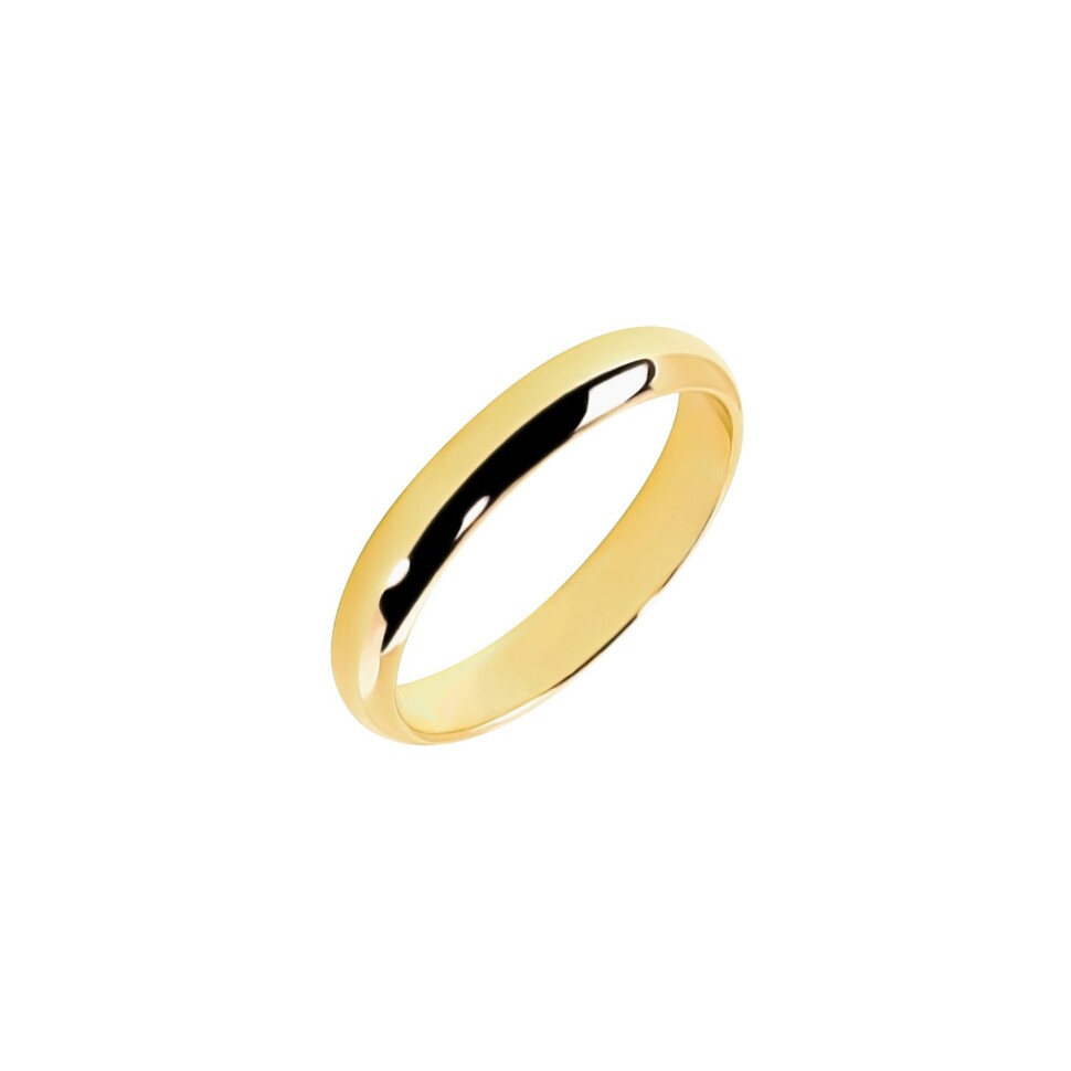 Ferret 3.5mm half round wire Wedding ring in yellow gold