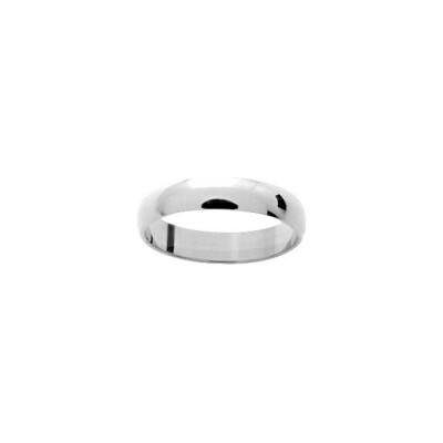 Alliance demi-jonc en or blanc, 4mm