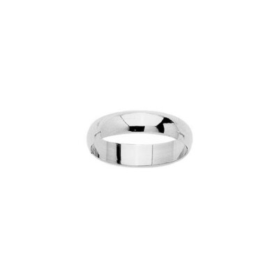 Alliance demi-jonc en or blanc, 4.5mm