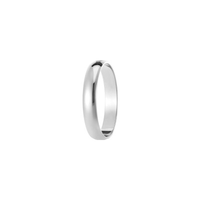 Alliance Classique Demi-Jonc en platine, largeur 4mm