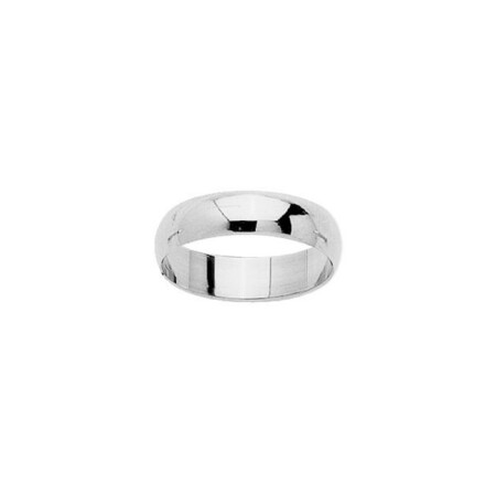 Alliance demi-jonc en or blanc, 5mm