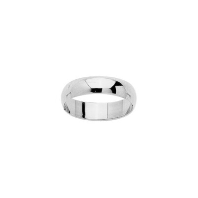 Alliance demi-jonc en or blanc, 5mm