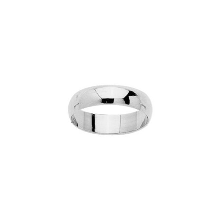 Alliance demi-jonc en or blanc, 5mm