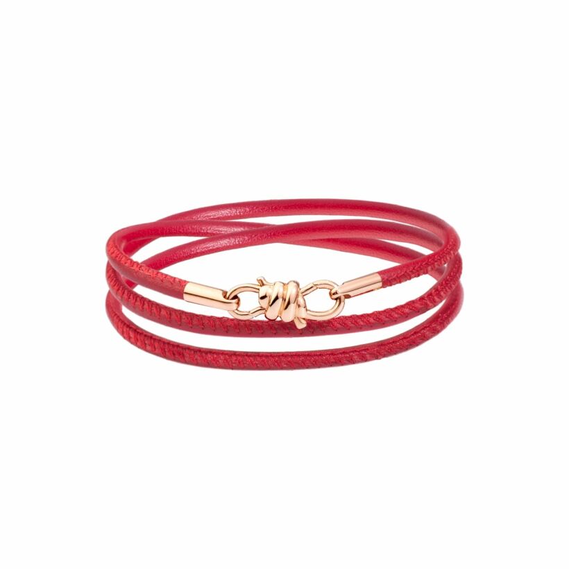 Bracelet DoDo en or rose et cuir 20 cm
