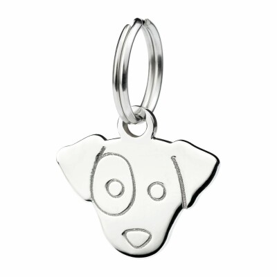 Pendentif Dodo Jack Russel en or rose, acier et émail