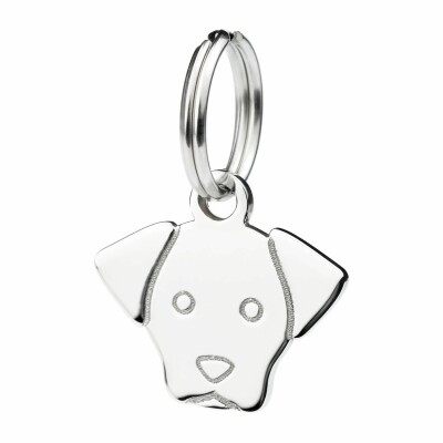 Pendentif Dodo Labrador en or rose, acier et émail