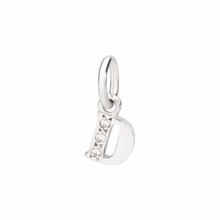 Pendentif DoDo Lettre D en or blanc et diamants