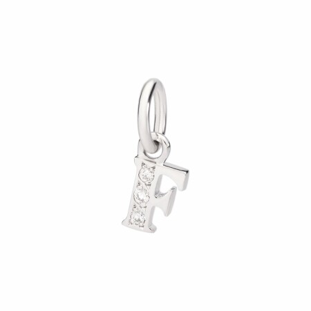 Pendentif DoDo Lettre F en or blanc et diamants