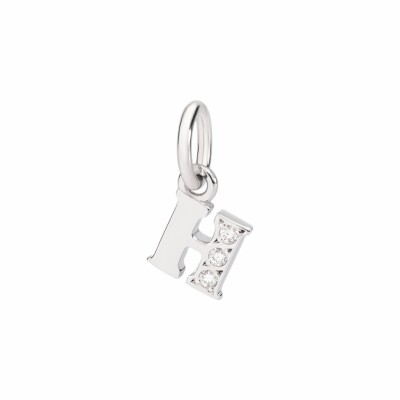 Pendentif DoDo Lettre H en or blanc et diamants