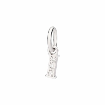 Pendentif DoDo Lettre I en or blanc et diamants