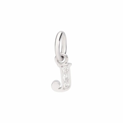 Pendentif DoDo Lettre J en or blanc et diamants