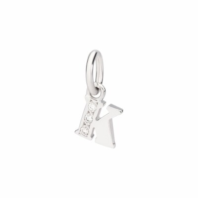 Pendentif DoDo Lettre K en or blanc et diamants