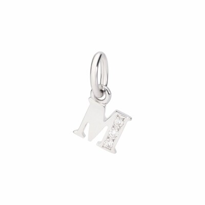 Pendentif DoDo Lettre M en or blanc et diamants