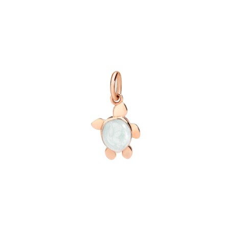 Pendentif DoDo Tortue de mer en or rose et émail