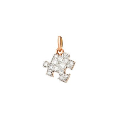 Pendentif DoDo Puzzle gauche en or rose et diamants