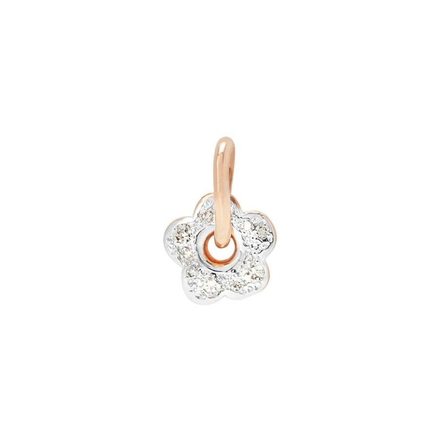 Pendentif Dodo Fleur en or rose et diamants