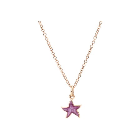 Pendentif DoDo Stellina en or rose et email violet effet nacre