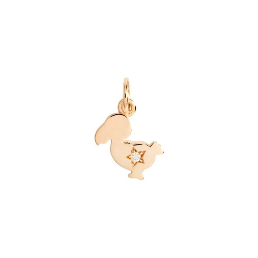 Pendentif Dodo Junior en or rose et diamant