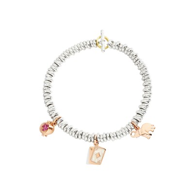 Charm Dodo Nature en or rose et Rubis