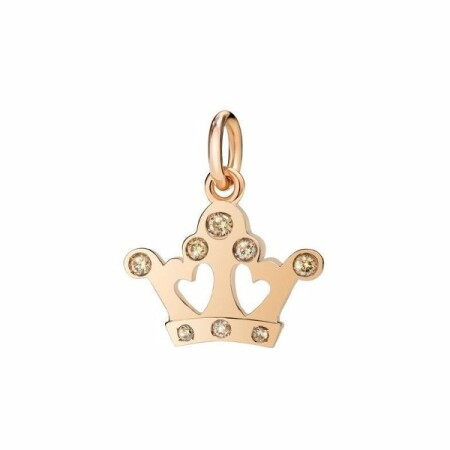 Pendentif DoDo Couronne de reine en Or rose et Diamant brun