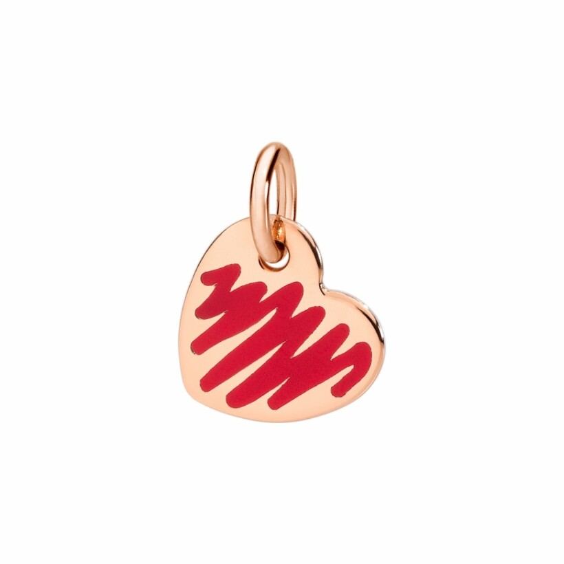 DoDo Heart pendant, rose gold and enamel