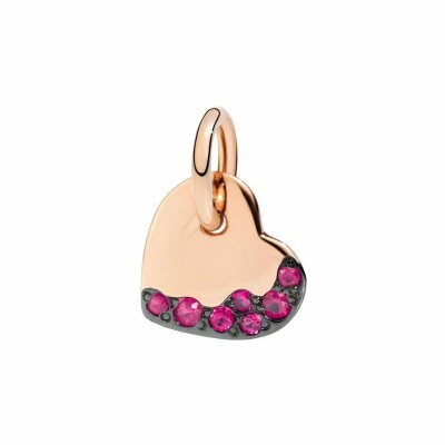 Pendentif Dodo Coeur en or rose et rubis