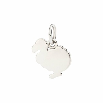 DoDo pendant, white gold and rhodium, medium size