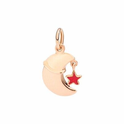 Pendentif DoDo Reves Lune Avec Petite Étoile en or rose et émail