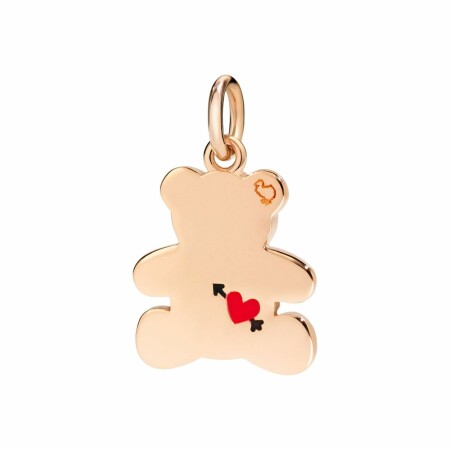 Pendentif DoDo Teddy Bear en or rose et diamants noirs et marrons