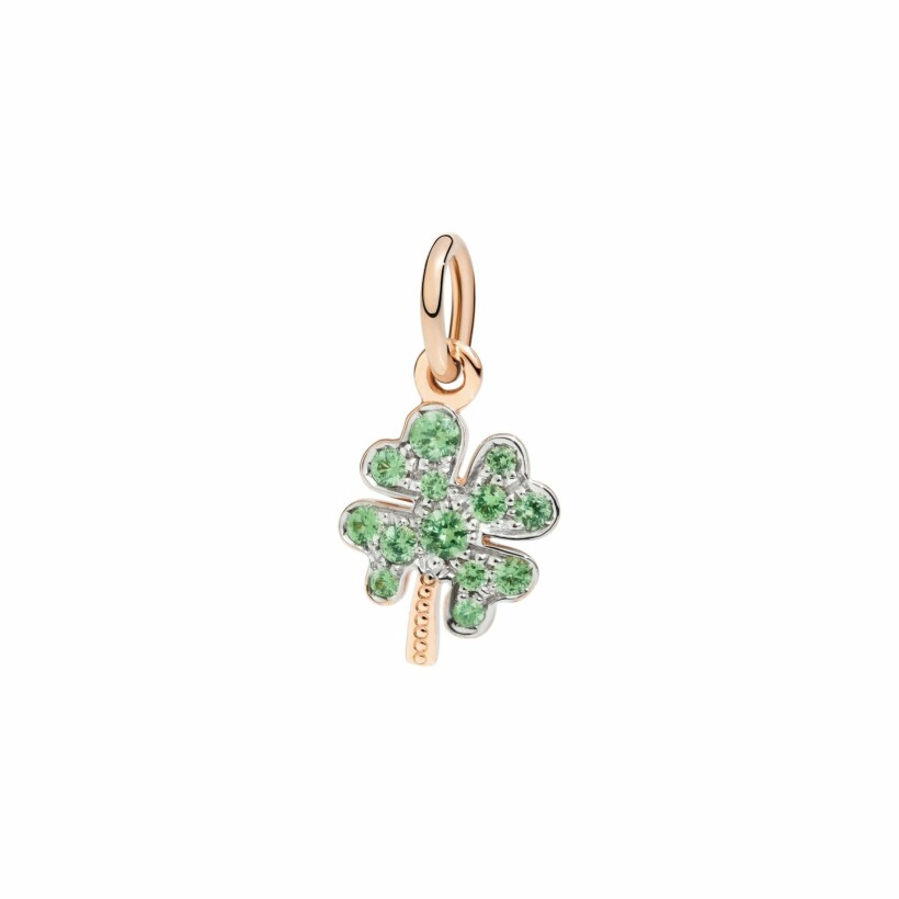 DoDo Four-Leaf Clover pendant, rose gold and tsavorite