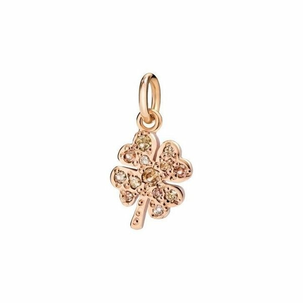 DoDo Four-Leaf Clover necklace, rose gold and brown diamond