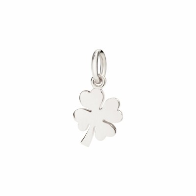 Pendentif DoDo Trèfle à quatre feuilles en or blanc et rhodium petit modèle