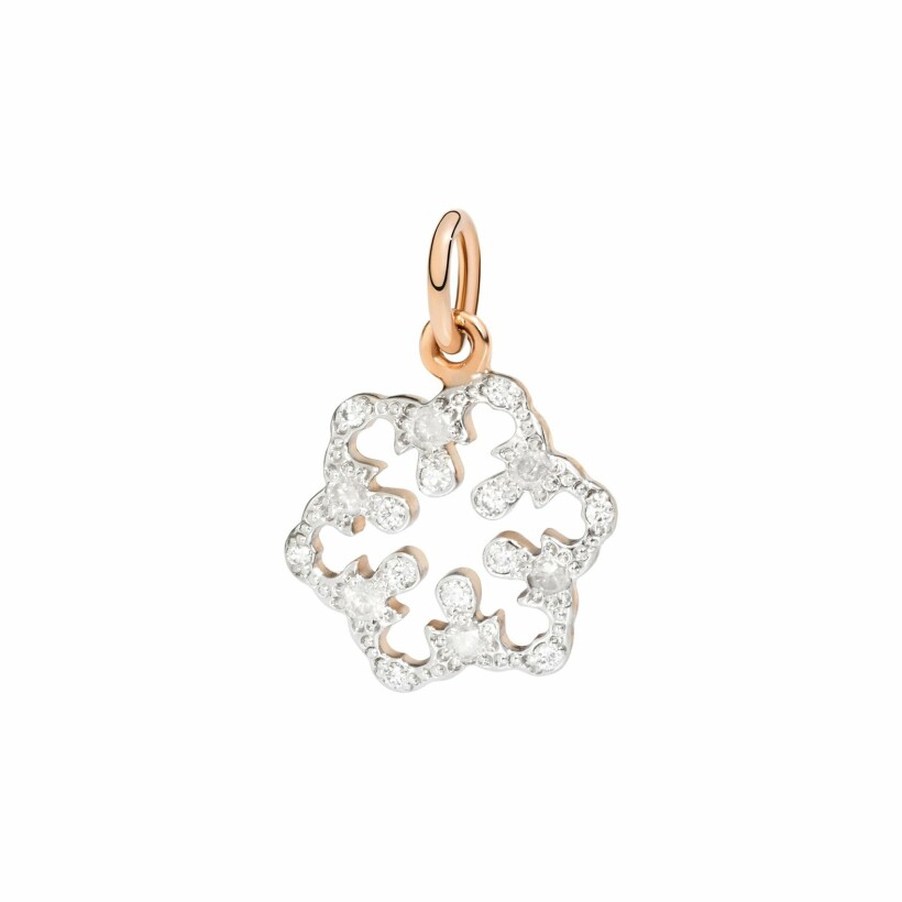 DoDo Snowflake pendant, rose gold and diamonds