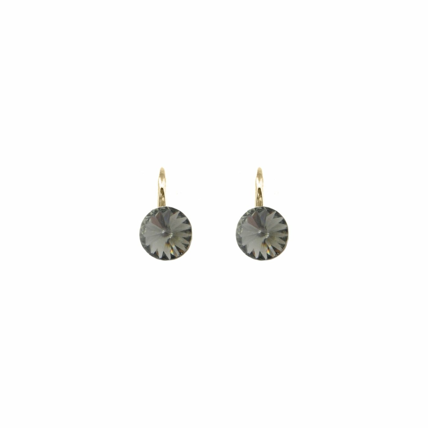 Boucles d'oreilles Indicolite Emily en argent rhodié et cristaux