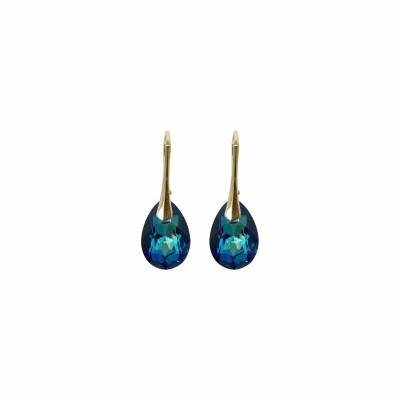 Boucles d'oreilles Indicolite Kate en argent rhodié et cristaux