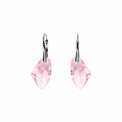 Boucles d'oreilles dormeuses Indicolite en argent et cristaux